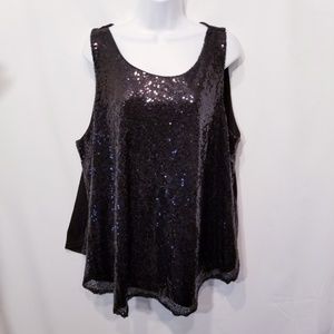 Rue 21+ Black Sequin Top